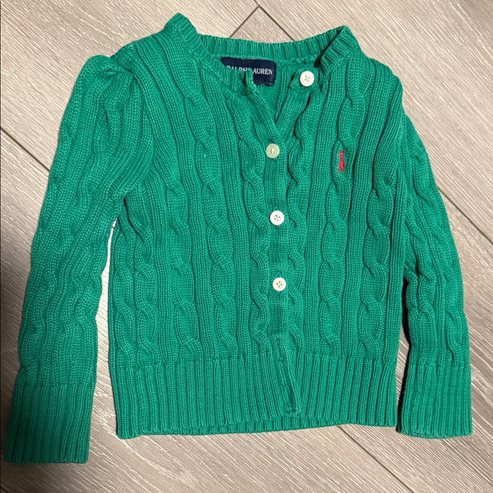 Kids Ralph Lauren Vibrant Green Knit Sweater